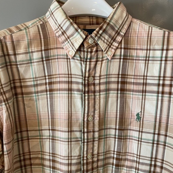 Ralph Lauren Other - Ralph Lauren Mens Classic Fit Plaid Button Down Shirt Brown Pink Green
